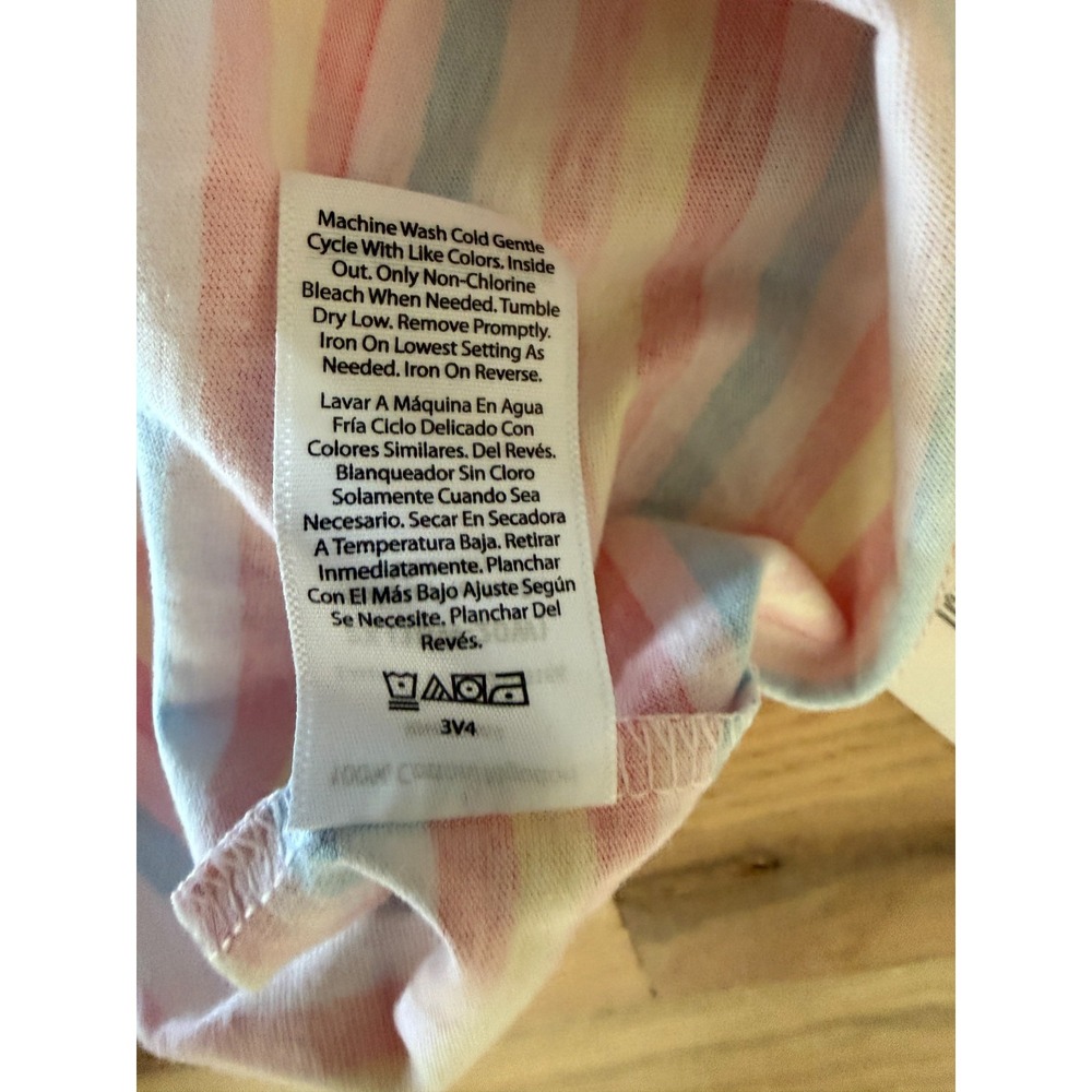 NWT JoySpun Women's Plus 2X (18W-20W) Multi-Color Stripe 100% Cotton PJ Tee - Picture 6 of 6